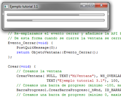 Tutorial WinAPI C++ 3.1 Creación del ObjetoBarraProgreso